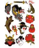 Tatsy Japanese Set Waterproof Temporary Tattoos - Asian Culture Designs for Men and Women - Buy Online on GoSupps.com