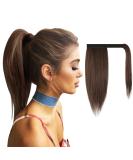 FESHFEN Straight Ponytail Extension 12 Medium Brown & Light Auburn Mixed - Clip in Synthetic Hairpiece for Women & Girls - Buy Online on GoSupps.com