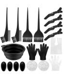 Hair dyel brush set 18 pcs hair color accessories hair color coloring tool with brush comb colored base hair tanning bowl ear cover hair needles gloves for salon diy hair dye kit - Buy Online on GoSupps.com