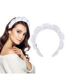 Women's White Spa Hair Band - Soft Sponge Makeup Hair Accessory for Face Washing & Skincare - Buy Online on GoSupps.com