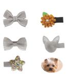 Hayaww 5 Pcs Dog Hair Needles & Clips - Grey Pet Hair Accessories for Small Dogs & Cats - Buy Online on GoSupps.com
