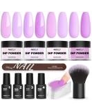 Dip Powder Nail Kit Starter - 4 Edgy Purple Dipping Powders & Liquid Set | Base Activator Top Coat | DIY Nail Art at Home - Purple Series - Buy Online on GoSupps.com