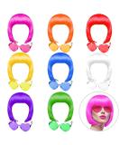 KUUQA 16 Piece Party Wigs & Sunglasses Set - Neon Bob Wigs, Sunglasses Pack for Bachelorette, Halloween & Neon Parties - 8 Colors - Buy Online on GoSupps.com