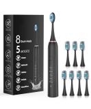 Electric Toothbrush - 8 Brush Heads 90 Days Battery Fast Wireless Charge 5 Modes & Smart Timer for Adults - Buy Online on GoSupps.com