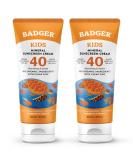 Badger Kids Sunscreen Cream SPF 40 Organic Mineral Sunscreen 2.9 fl oz (2 Pack) - Buy Online on GoSupps.com