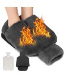 Flintronic 2L Electric-Free Foot Heaters | Soft Flannel Hot Water Bottle | 2-in-1 Heating Pads for Men & Women - Gray (36x30cm) - Buy Online on GoSupps.com