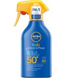 NIVEA Sun Kids Protection & Care 5in1 skin protection LSF 50+ sun spray (250 ml) high sun protection with organic almond oil extra waterproof sunscreen for sensitive skin - Buy Online on GoSupps.com