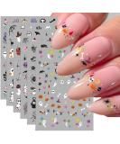Halloween Nail Art Stickers - 6PCS Self-Adhesive Cute Decals | Bat Pumpkin Spider & Ghost Designs for Women & Girls - DIY Decoration Supplies - Buy Online on GoSupps.com