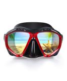 Panoramic HD Snorkel Diving Mask | Anti-Fog Scuba Goggles for Adults & Youth - A-Black Red - Buy Online on GoSupps.com