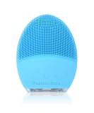 Silicone Facial Cleansing Brush & Face Massager - Ultrasonic Vibrating, Waterproof & Rechargeable - Sonic Electric Exfoliator for Anti-Aging - Blue - Buy Online on GoSupps.com