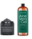 MAJESTIC PURE Dead Sea Mud Mask and Aloe Vera Gel Bundle - 8.8 fl oz Dead Sea Mask + 16 fl oz Aloe Vera Gel - Buy Online on GoSupps.com
