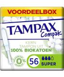 Tampax Organic Cotton Tampons - Super 100% Organic Cotton 56 Units with Applicator | Eco-Friendly | Best for Sensitive Skin - Buy Online on GoSupps.com