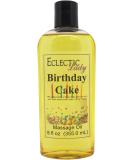 Birthday Cake Massage Oil 8 oz | Sweet Almond & Jojoba | Preservative Free Aromatherapy Relaxation - Buy Online on GoSupps.com