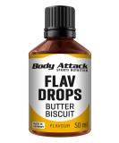 Buy Body Attack Flav Drops 4x50ml - Sugar-Free Butter Biscuit Flavor Vegan Zero Calories Made in Germany - Buy Online on GoSupps.com