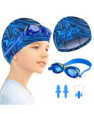 Buy Bath Cap Set for Kids | Comfortable Swimming Cap & Goggles | Ages 5-12 | Bath Hood for Boys & Girls - Buy Online on GoSupps.com