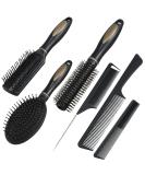 6 Piece Hair Brush Set | Massage Combs for Women & Men | Travel-Friendly & Home Use Hair Brushes - Buy Online on GoSupps.com