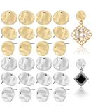 50 Pieces Flat Round Ear Studs Earring Posts with Loop Hole Coin Jewelry 13.0 mm Gold Plated Disc Charms Earring for DIY Earrings Craft Making Supplies for Women Girls White K  KC Gold - Buy Online on GoSupps.com