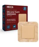 MEDca Silicone Foam Dressing w/ Adhesive Border - 3x3 Waterproof Bandages for Wounds (Pack of 10) - Highly Absorbent Bandage Care for Bed Sores Pressure Sores & Ulcers - Buy Online on GoSupps.com