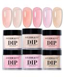 AZUREBEAUTY Dip Powder Set 6 Pcs Translucent Nude Pink Sheer Color, Natural Clear Dipping Powder Milky Jelly Effect French Nail Art Starter Manicure Salon DIY at Home 2-Translucent Series - Buy Online on GoSupps.com