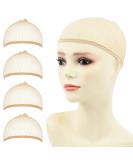 Yamel Mesh Wig Cap Net Blonde Hair Mesh Net Wig Caps 4 PCS Liner Weaving Caps for Women Men Kids Mesh Blonde - Buy Online on GoSupps.com