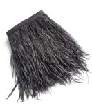 HAPPY FEATHER 2 Yards 5-6inch Black Ostrich Feathers Trim Fringe for DIY Dress Sewing Crafts Costumes Decoration - Buy Online on GoSupps.com