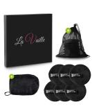 Lavailla Premium Washable Microfiber Slurry Pads - 6 Pack Makeup Remover with Glove Laundry Bag & Care Guide | Eco-Friendly Reusable Cotton Pads - Buy Online on GoSupps.com