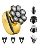 Best Head Shavers for Bald Men - 8D Rotary Electric Shaver & Beard Trimmer Kit (Golden - Buy Online on GoSupps.com