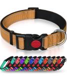 Taglory dog collar soft padded neoprene nylon dog collar for large dogs adjustable and reflective for training brown l (1 Pack) brown - Buy Online on GoSupps.com