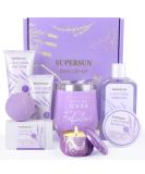 Unique Lavender Spa Gift Basket for Women | Perfect Birthday Gifts for Mom Sister Wife Teacher & Friends | International Shipping Available - Buy Online on GoSupps.com