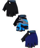 Buy 3 Pairs Children's Half-Finger Sport Gloves - Slipproof Gel Cycling Gloves (Ages 6-10) - Blue Gray Camouflage Black - Buy Online on GoSupps.com