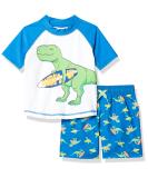Simple Joys by Carter's Baby Boys' Swimsuit Trunk and Rashguard Set Rash Guard 4 Years Blue White Dinosaur - Buy Online on GoSupps.com