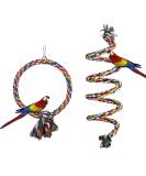 Aedcbaide Bird Parrots Toys 2 Pack Parakeet Parrot Swing Chewing Hanging Toys with Bell 59inch Bird Cotton Rope and 7Inch Diameter Bird Hanging Swing for Budgie Cockatiels Conures Finches - Buy Online on GoSupps.com