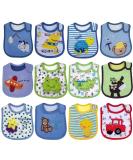 Yafane 12pc Baby Bib Waterproof Cotton Bandana Drool Bibs for Boys - Ruttino Cloth Set - Buy Online on GoSupps.com