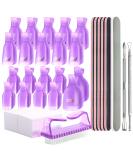 Teenitor Nail Gel Removal Kit - 20 Fingernail & Toenail Clips, 114 Nail Pads, 5 Nail Files, 400/4000 Grits Buffer & Scraper - Purple - Buy Online on GoSupps.com