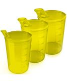 3x Beak Cup Set with Lids - 250ml Yellow Drinking Cups for Seniors & Babies - 2 Openings (12x10mm & 4x4mm) - Buy Online on GoSupps.com