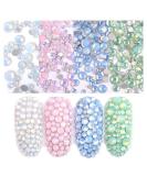 Sanbore 4 Packs Opal Jelly Nail Art Rhinestones Flatback Round Beads Glitter Crystals Mix Size Nail Charms Face Clothes Jewelry DIY Crafts - Buy Online on GoSupps.com
