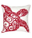 DECOPOW Embroidered Nautical Decor Pillow Cover 18 Square Canvas Pillow - Red Seaturtle Design - Buy Online on GoSupps.com