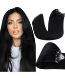Hetto Microring Extensions - Black Real Remy Hair 50cm 50g Loop Extensions #1 - Premium Quality Hair Growth Solutions - Buy Online on GoSupps.com
