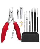 Segbeauty Manicure & Pedicure Set - 10 Piece Professional Nail Care Kit for at Home Foot Care - Red Elecranon Nail Clippers Included - Buy Online on GoSupps.com