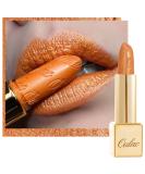 Oulac Metallic Gloss Lipstick - Long-Lasting Orange Glitter - Vegan 3D Color - 4.3g (Persimmons 19) - Buy Online on GoSupps.com