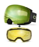 Odoland Magnetic Interchangeable Ski Goggles | Large Spherical Frameless Snowboard Goggles | Black Frame Green Lens VLT 35% - Buy Online on GoSupps.com