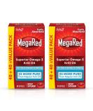 MEGARED Extra Strength Krill Oil Supplement 500mg - 80 Softgels, No Fishy Aftertaste - Pack of 2 - Buy Online on GoSupps.com