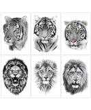 6 Sheets Black Tiger Lion Temporary Tattoo  Arm Chest Leg Tattoo Sticker for Men Women  Wild Beast Animal Designs Body Art on Back Shoulder Waterproof Large Size Tiger & Lion - Buy Online on GoSupps.com