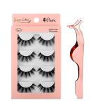 Jane Choi 3D Reusable False Eyelashes - 4 Pairs Handmade Dramatic Lashes with Eyelash Clip (G107) | Long & Thick Makeup Extension - Buy Online on GoSupps.com