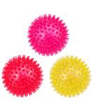 Petizer Squeaky Dog Toy Set - 3 Rubber & TPR Cubes & Spiked Ball for Puppies - Tooth Cleaning & Boredom Relief - Perfect for Small to Medium Dogs - Pink Red Yellow - Buy Online on GoSupps.com