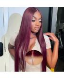 HD Lace Glueless Human Wig - 180% Density 22 Natural Black 99J 5x5 Lace Wig for Women | 100% Brazilian Real Hair | Wear & Go Wigs - Buy Online on GoSupps.com