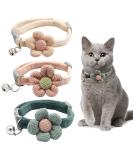 Ruzister 3-Pack Adjustable Cat Neck Bands with Flowers & Bells - Cute Floral Collars for Boys & Girls Perfect Accessories for Your Feline  - Buy Online on GoSupps.com