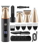 Premium Gold Beard Trimmer Kit for Men - All-in-One Grooming IPX7 Washable Electric Razor & Mustache/Nose Hair Trimmer - Ideal Gift - Buy Online on GoSupps.com