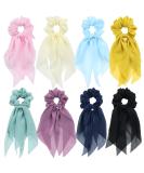8 Pack Colorful Solid Plain Long Chiffon Ribbon Hair Bows for Girls Silk Scrunchies Hair Ties for Thick Hair Ponytail Holders Headbands Elastics Rubber Scarf Hairbands 90s Hair Accessories for Women - Buy Online on GoSupps.com