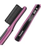 Ceramic Hair Straightening Brush | Fast Heating, 6 Temp Settings, Anti-Scald Design | Ideal for Home, Travel & Salon Use | Black Purple - Buy Online on GoSupps.com